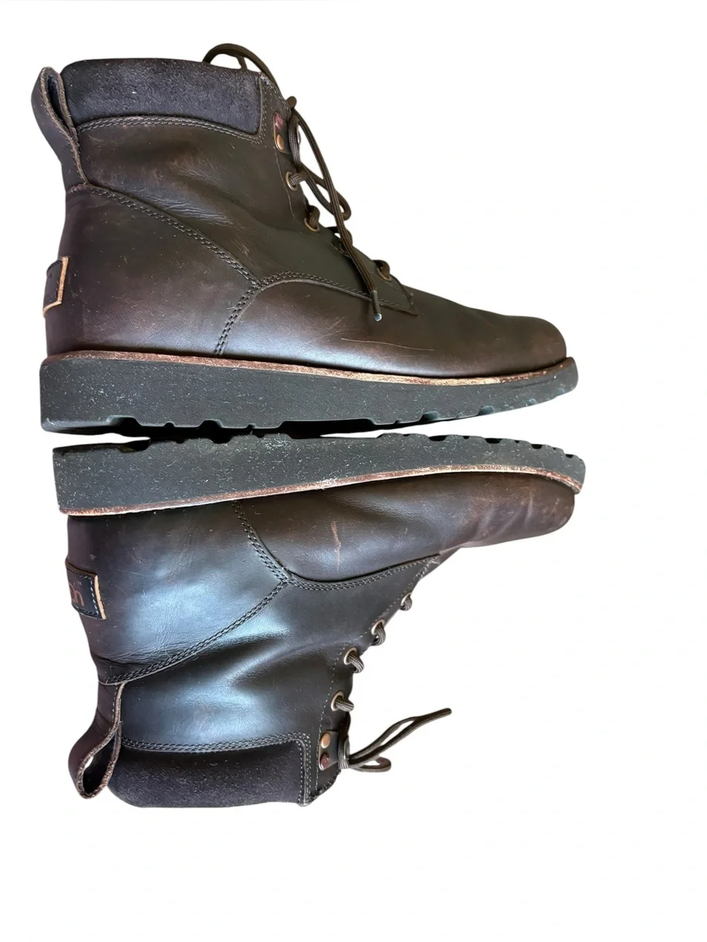 Ugg Australia Seton Men's  Shearling Lined Leather Boots Black 1008146 size 10